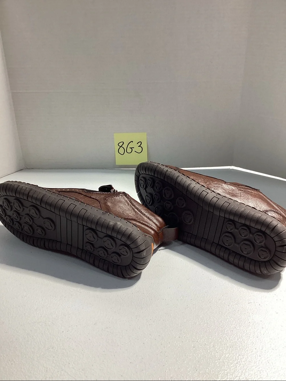 Men's Casual Brown Leather Zip-Front Shoes